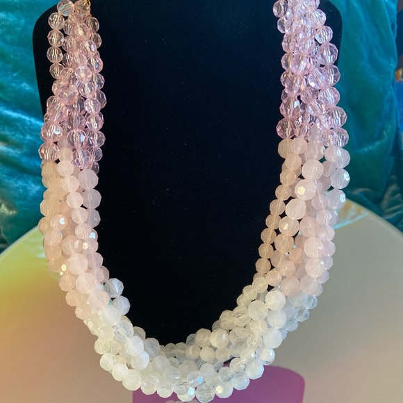 Blush Pink & White Ombré Twisted Strands Necklace from Sugarfix by BaubleBar - Picture 4 of 4